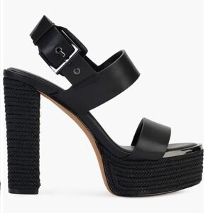 DKNY Women's "Yadira" Slingback Espadrille Platform Black Sandal Size: 8M